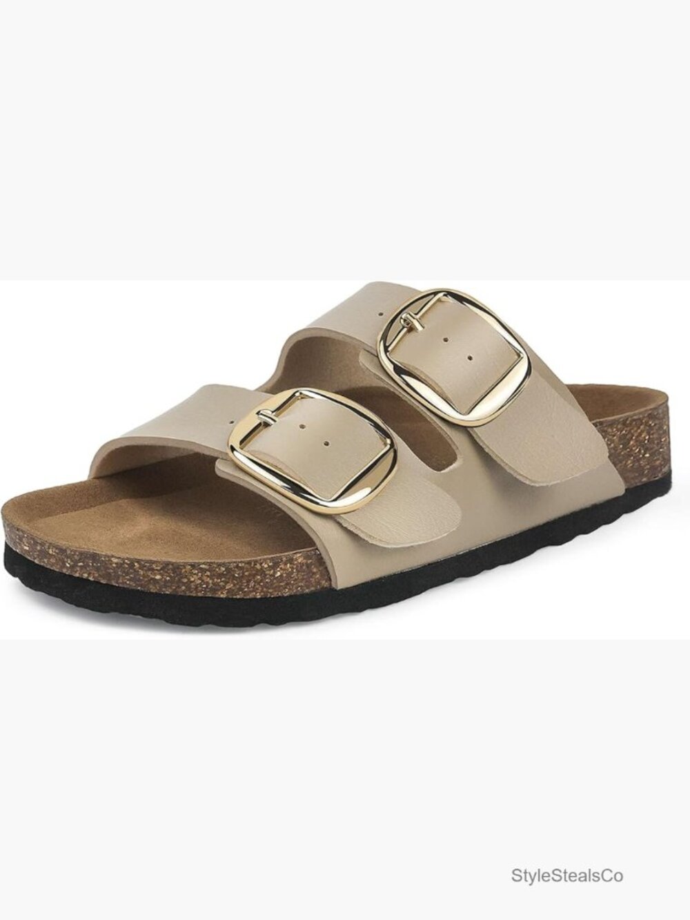 Orthopedic Cork Slide Sandals Arch Support Vegan Leather